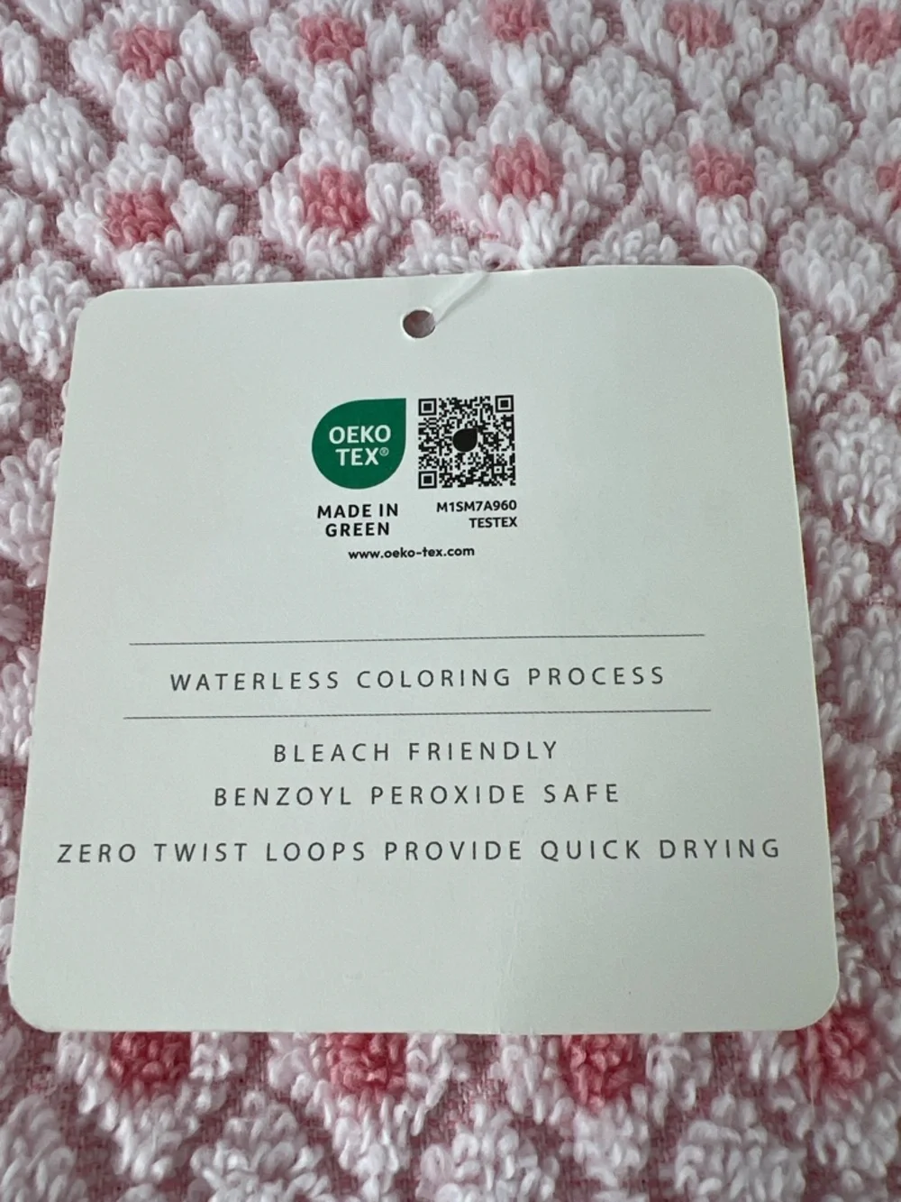 Ecoexistence Eco-Melange Quick Dry Bath Towels Pink White Honeycomb Set of 2 NEW